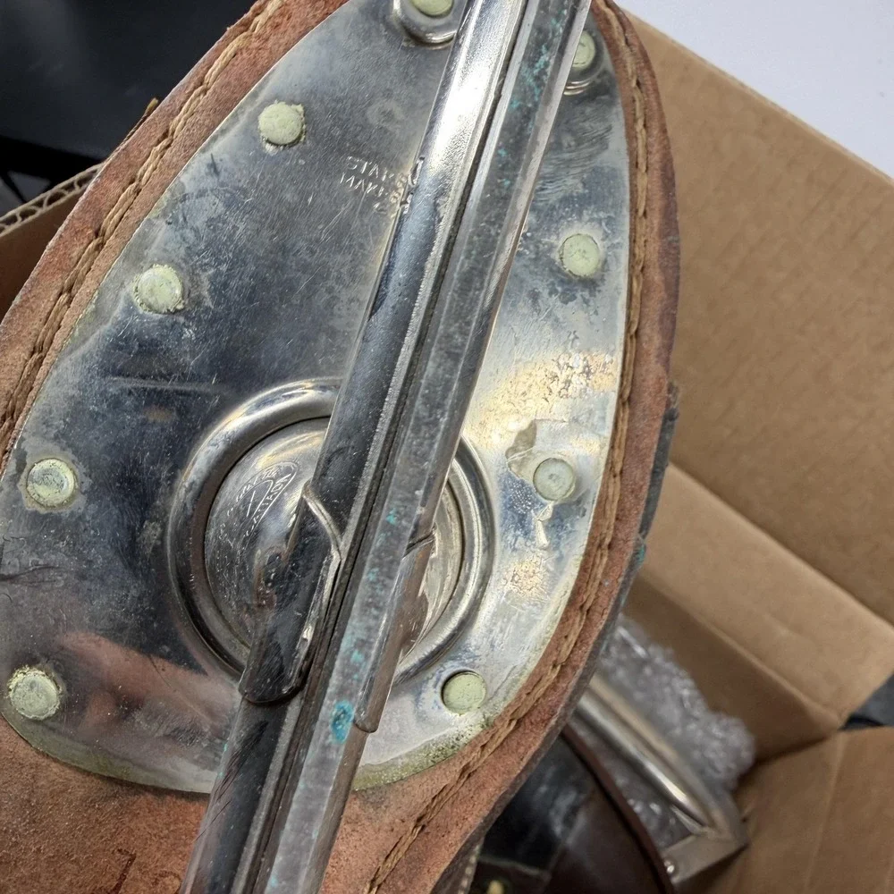 Vintage Starr Mfg REX Ice Skates Size 7.5 Black Brown Leather Canada Senior‎